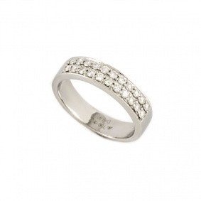 18k White Gold Diamond Set Half Eternity Ring 0.41ct